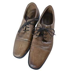 Clark’s Collection Size 10.5 M Men's Tilden Cap Oxford Shoe, Brown Leather - New